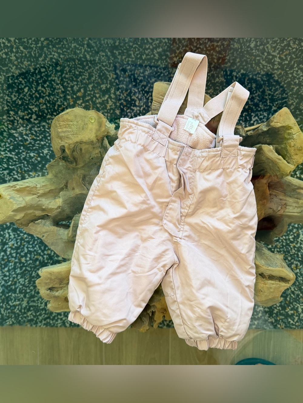 H&M Light Pink Kids Snow Overalls with Adjustable Straps